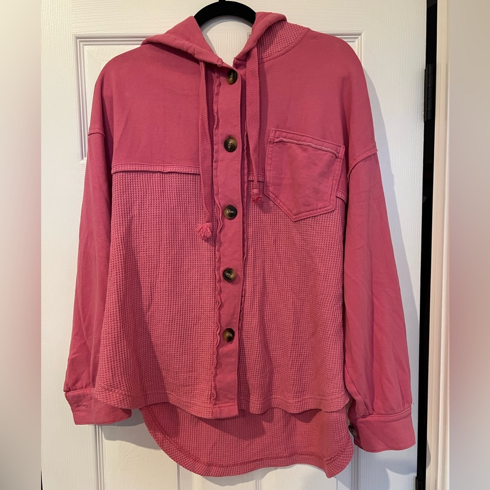 American Eagle Outfitters Pink Casual Hoodie
